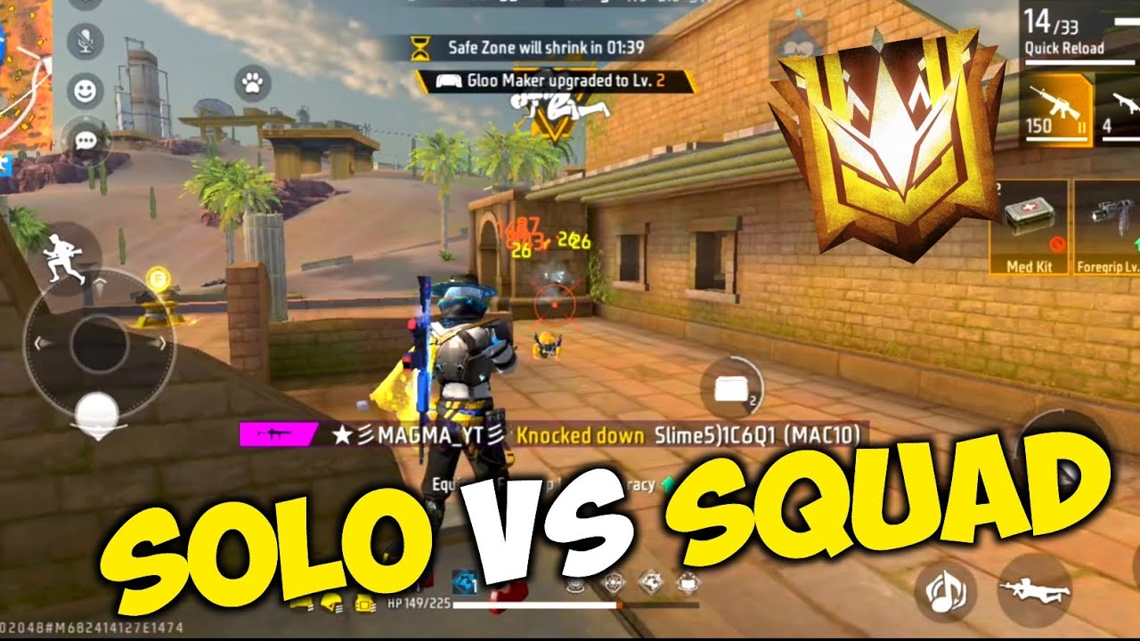 Solo Vs Squad Noob Gameplay in Grandmaster lobby - YouTube