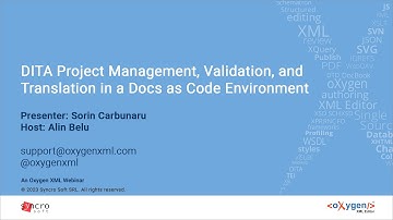 Webinar: DITA Project Management, Validation, and Translation in a Docs as Code Environment