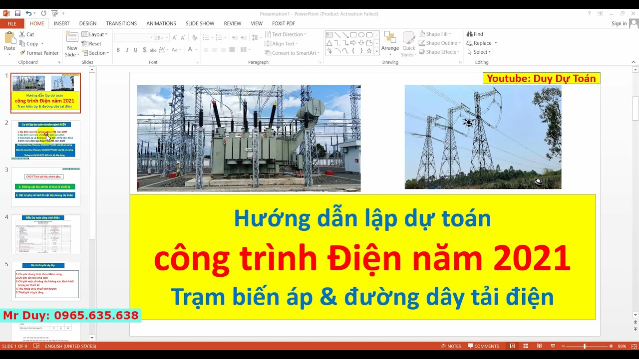 Hướng dẫn lập dự toán công trình Điện | Trạm biến áp &... - youtube