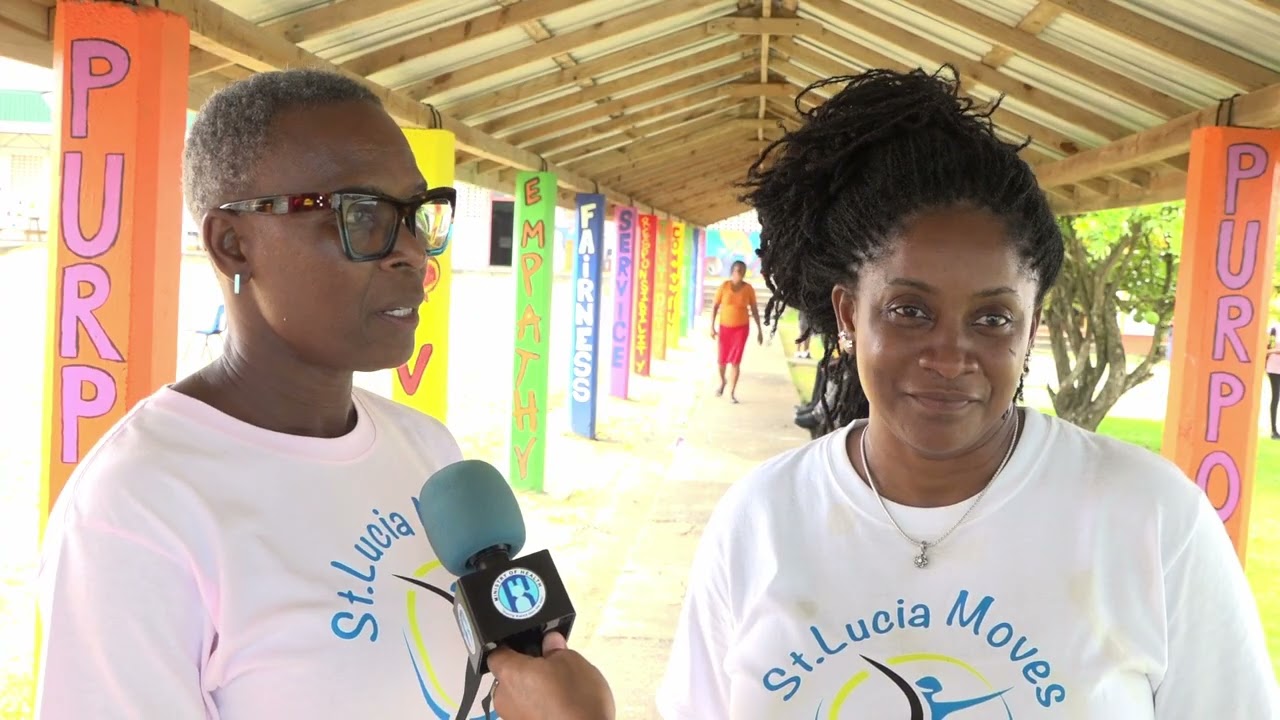 Students of the Vieux-Fort Comprehensive Secondary School engaged in Health Expo