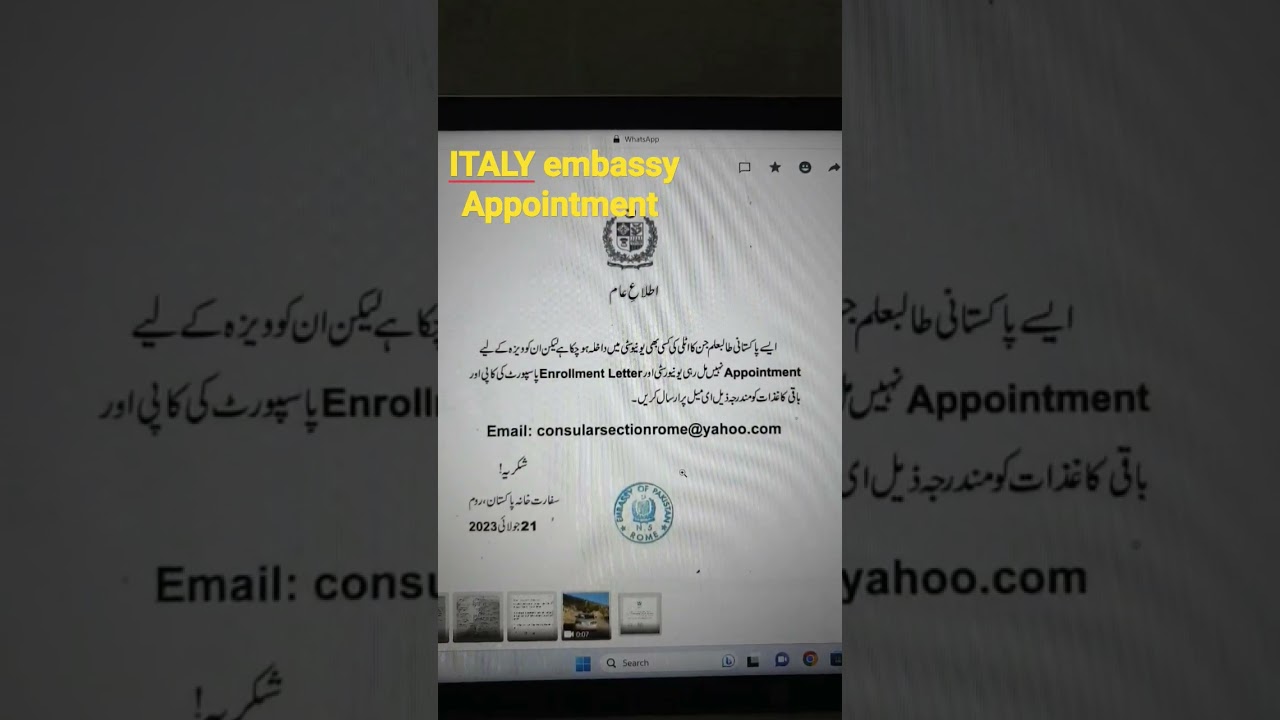 italy embassy Appointment  Update 