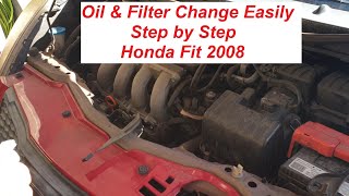Oil Change Honda Fit 2008 تغيير زيت سيارة هوندا فت