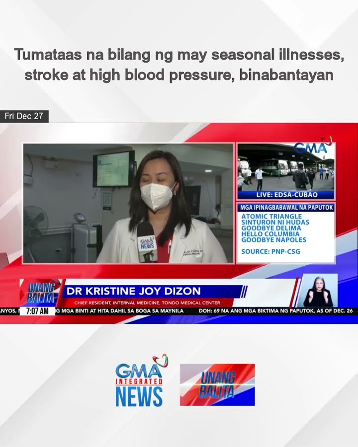 Tumataas na bilang ng may seasonal illnesses, stroke at high blood pressure,... | Unang Balita