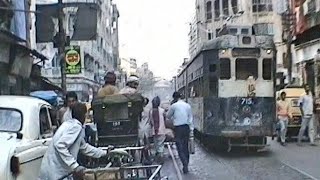 Calcutta Trams during the rush hour, February 1996