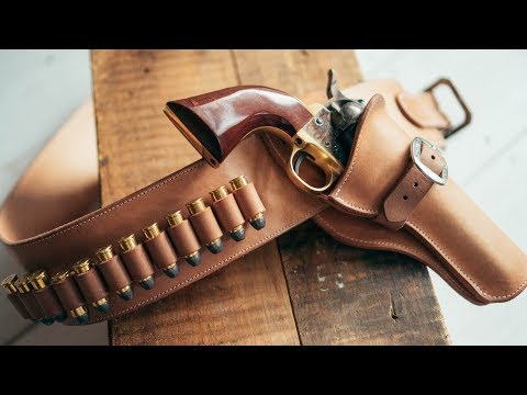 Making A Leather Cowboy Action Fast Draw Holster And Belt Youtube