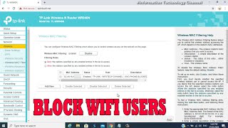 how to block wifi users in tp-link wifi router