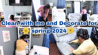 Clean with me and Decorate for spring 2024// Deep cleaning and Decluttering