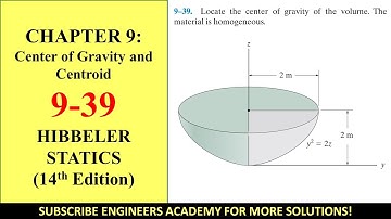 9-39 | Center of Gravity and Centroid | Chapter 9 ( Hibbeler Statics 14th ed ) Engineers Academy