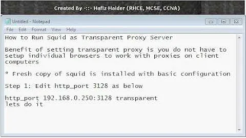 How to Install Squid as Transparent Proxy Server (Hafiz Haider)