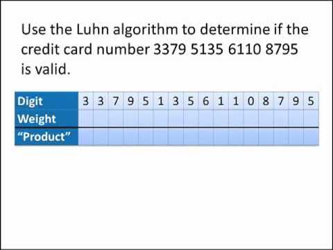 Math for Liberal Studies: The Luhn Algorithm - YouTube