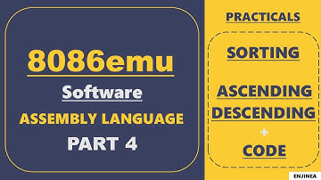 8086emu Software || Sorting (Ascending & Descending) || Assembly Language || PART 4 || 2020