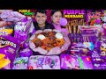 PURPLE FOOD MUKBANG WITH MY HUSBAND Purple Momo Noodles Chocolates Gummies Pudding 