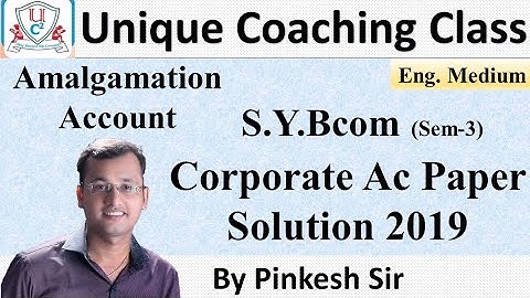 Sybcom Sem-3 | Corporate  Account | Vnsgu 2019 Paper Solution Amalgamation | By PINKESH SIR