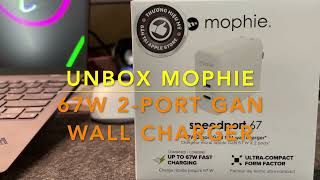 Unbox mophie 67W 2-port USB-C PD GaN wall charger