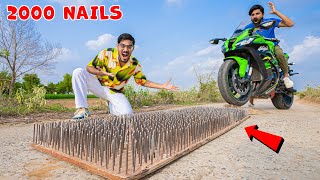 2000 Nails VS Ninja ZX10R | जो हुआ वो देखकर आप चौंक जायेंगे | Superbike Survive or Not?