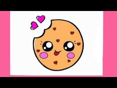 How To Draw a Cute Chocolate chip Cookie Simple and Easy For Kids and ...