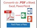 2021!! Como Convertir un Archivo de  PDF a Word, Excel y PPT, Sin Programas (Gratis, Online)