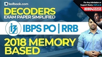 IBPS RRB 2018 Memory Based Paper Solved | IBPS RRB Decoders | Solve With Sachin Sir