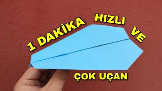 1 DAKİKA Kağıttan En Hızlı ve En Uzun Uçan Uçak Yapımı