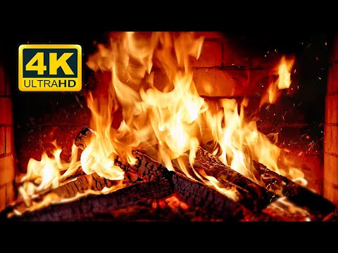 🔥 Cozy Fireplace 4K (12 HOURS). Fireplace with Crackling Fire Sounds. Crackling Fireplace 4K