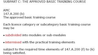 EASA Part 147 Approved Basic Training Course