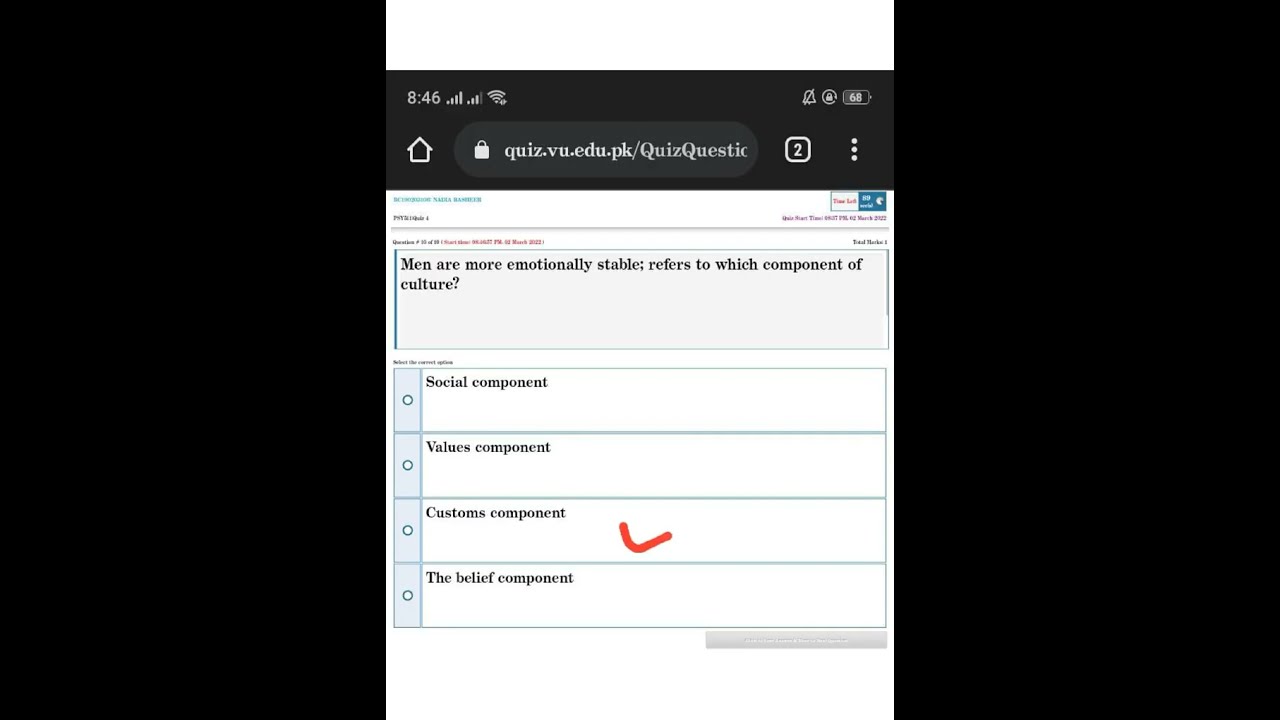 psy511 quiz 1 Correct Solution Mid Term / December 2023