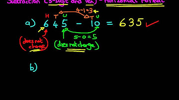 Subtraction (3-Digit Numbers and Ten) - Horizontal Format