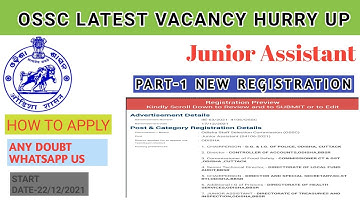 Ossc junior assistant new user registration step by step process....