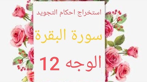 قراءة الوجه ١٢ من سورة البقرة مع إستخراج أحكام التجويد