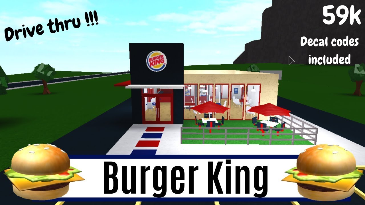 Bloxburg Burgerking Speedbuild Drive Thru And Decal Codes Included Youtube