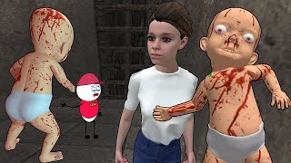 Scary Baby And Dark Yellow House Game 3D Full Gameplay | Khaleel and Motu screenshot 1