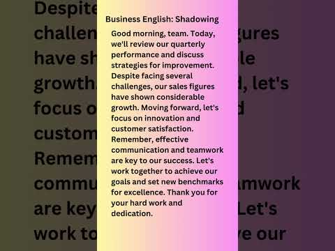 Business English Shadowing: