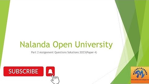 Nalanda Open University paper 4 Assignment questions solutions|Maths Learner by Kirti|