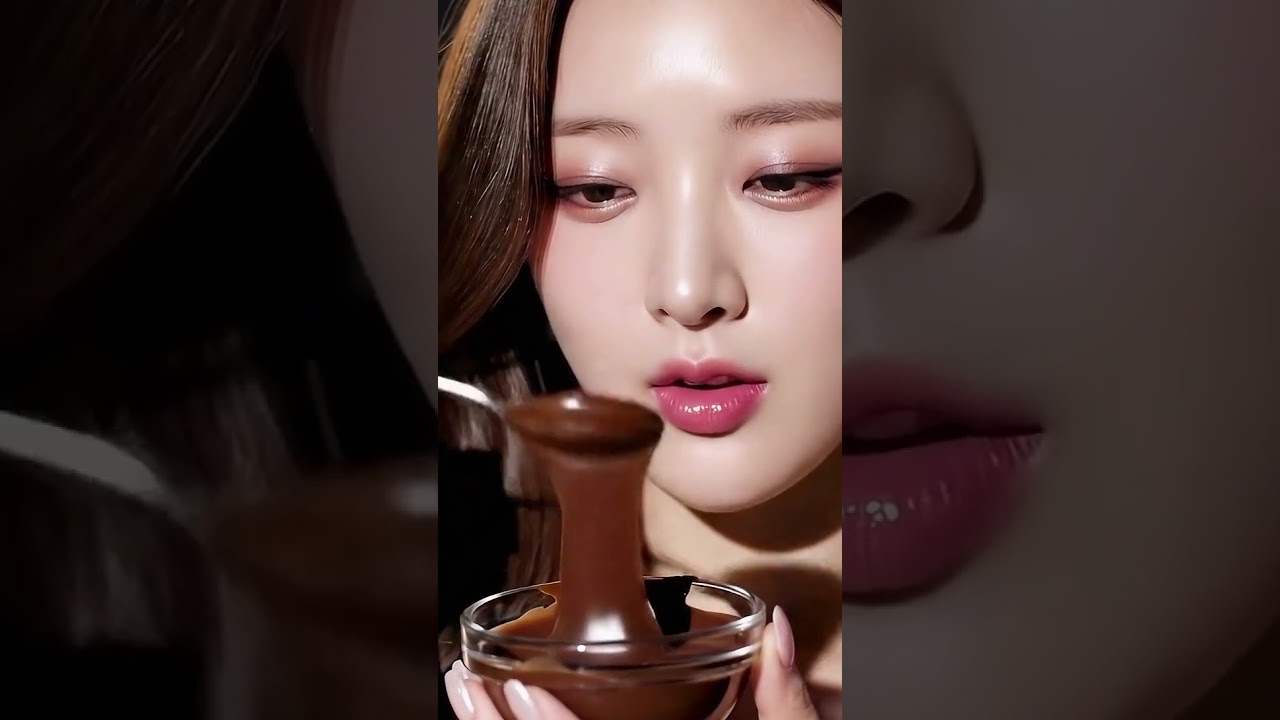 Stunning K-Pop Girl Indulges in Rich Fudge (ASMR) 