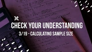 CYU 3/19 - Calculating Sample Size