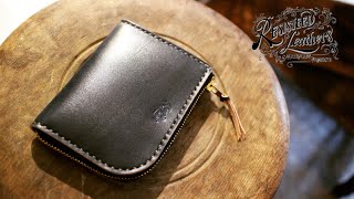 【レザークラフト vlog.1】L字ファスナー小さい財布を作る【Making a Handmade Leather L-Shaped Wallet】