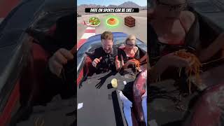 Date on #sports car 🚗 be crazy #hehe #omg her reaction was shocking 😳 #mrbeast did this! #shorts