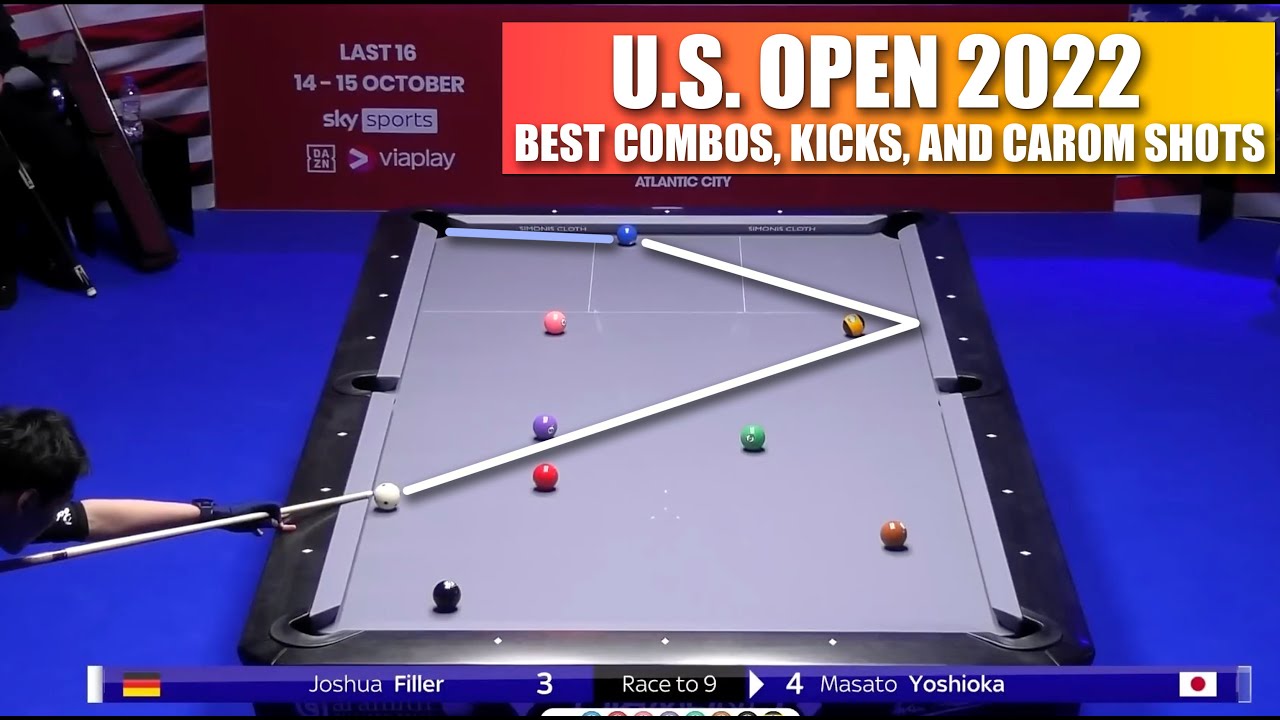 Image of video the TOP 28 BEST COMBO, KICK & CAROM SHOTS | U.S. OPEN 2022 (9-Ball Pool) 14
