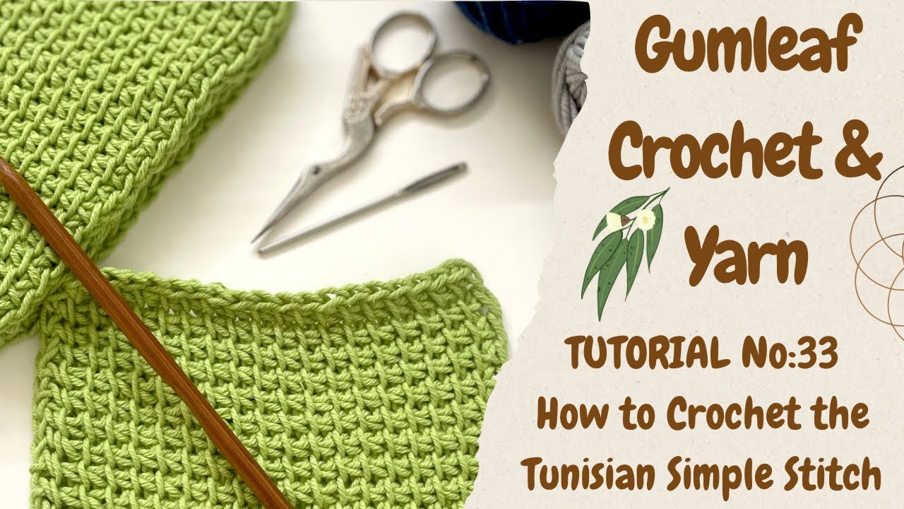 How to Crochet the Tunisian Simple Stitch Square. #crochettutorial # ...