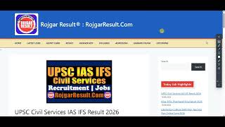 UPSC Civil Services IAS IFS Result 2026 | Notification | Eligibility | Age Limit | Apply Online