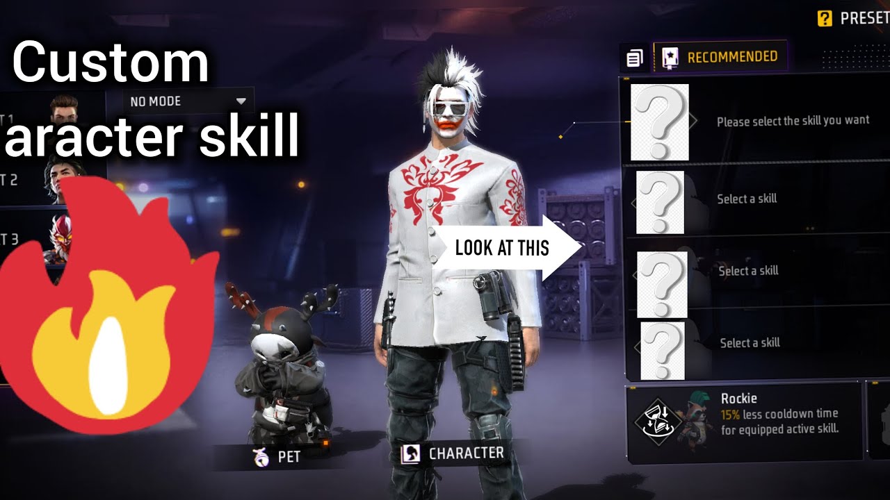 free fire best character skill custom