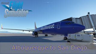 MSFS Albuquerque to San Diego | PMDG 737 800 (Beautiful San Diego Sunset)