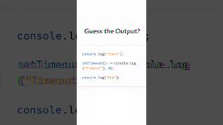 Guess the output 🤔setTimeout is 0ms… so why does it run last? 😳👇Comment your answer!”