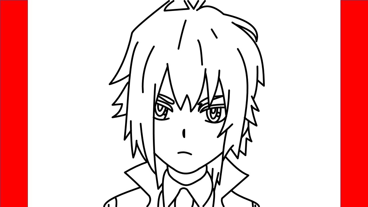 Easy Anime Drawing - Shu Kurenai - Beyblade Burst 