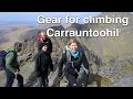 Gear for climbing Carrauntoohil