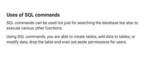 How are the SQL commands classified | UBIQ - Ubiq BI