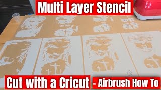 Multi  Layer Stencil Cut with a Cricut  Airbrush How To