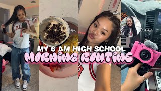 MY 6 AM SCHOOL MORNING ROUTINE + GRWM | making breakfast, chit chat, and school vlog!