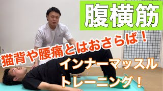 猫背、腰痛に効く！体幹トレーニング！（腹横筋トレーニング）