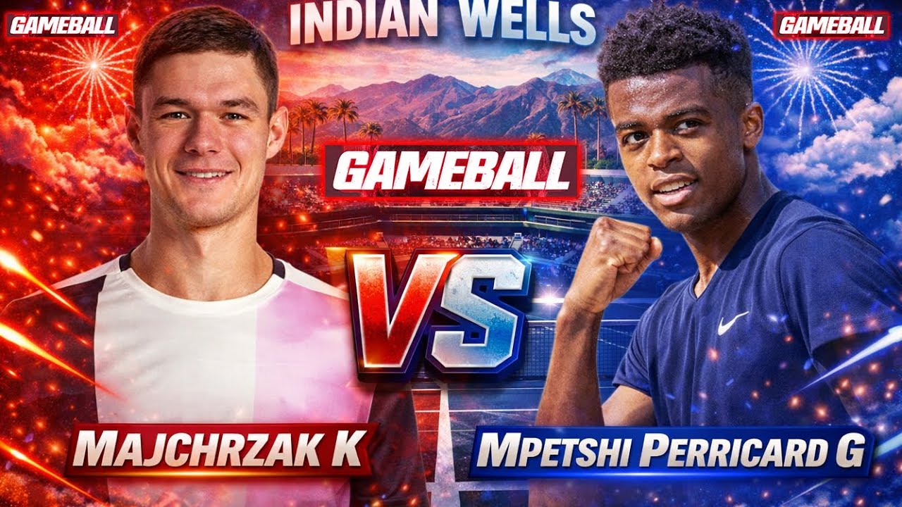 MPTESHI PERRICARD VS MAJCHRZAK K • INDIAN WELLS 2026  • LIVE Tennis Gameplay  Scorecard #gameplay